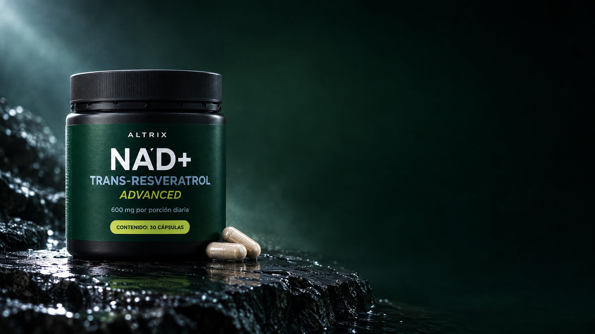 NAD+ Resveratrol en la dosis que la ciencia estudia.